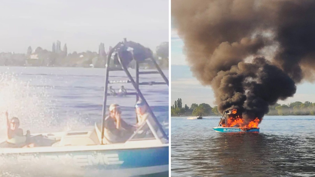 Boat bursts into flames after its occupants harassed a group of boaters flying pride flags