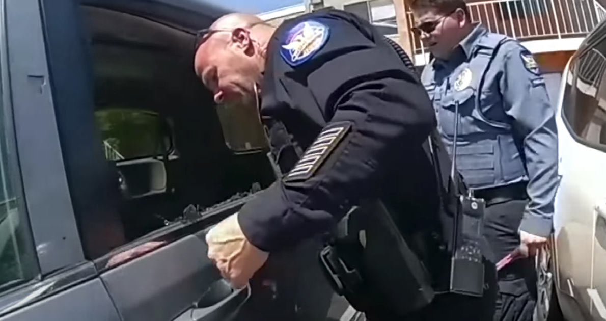Police break window to save 2-year-old boy trapped inside hot car – thank you officers!
