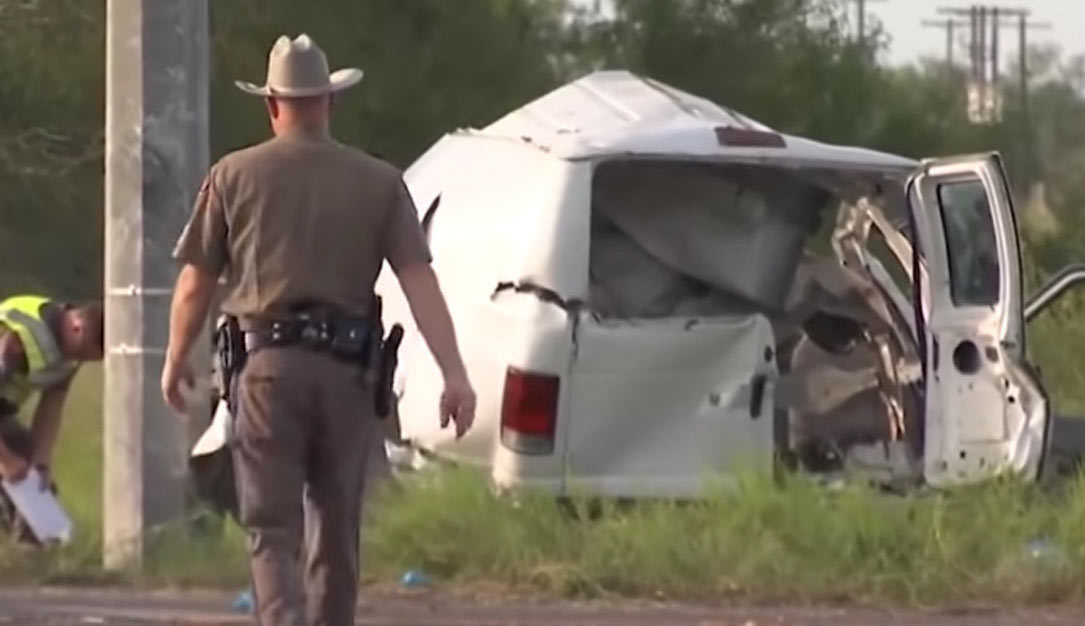 10 people were killed and 20 injured after a van carrying 30 people crashed into a stop sign in Texas