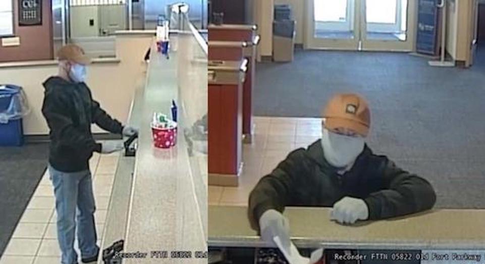 Authorities are searching for a man accused of robbing a Fifth Third Bank on Friday