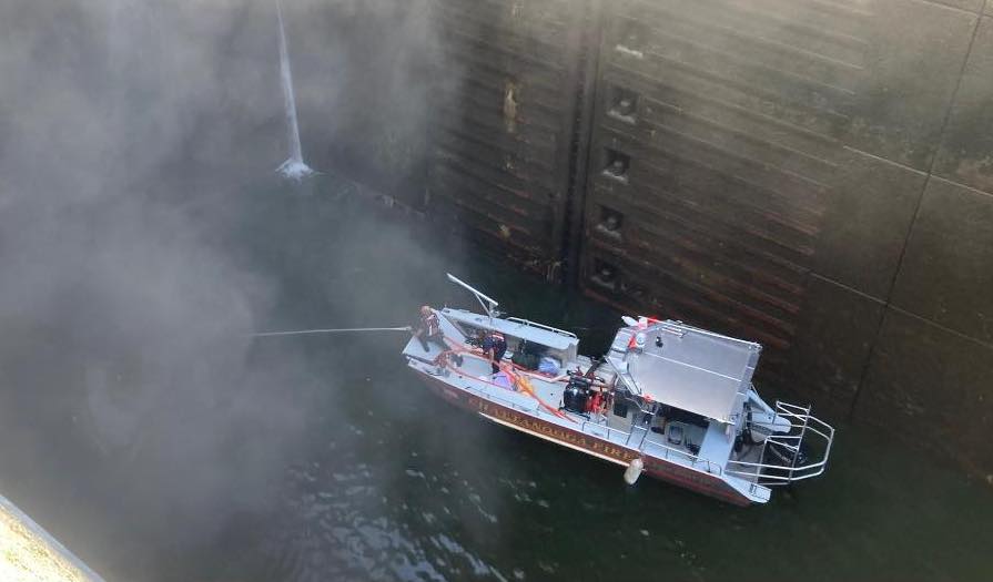 Fire crews respond to boat fire Saturday morning, 2 people injured