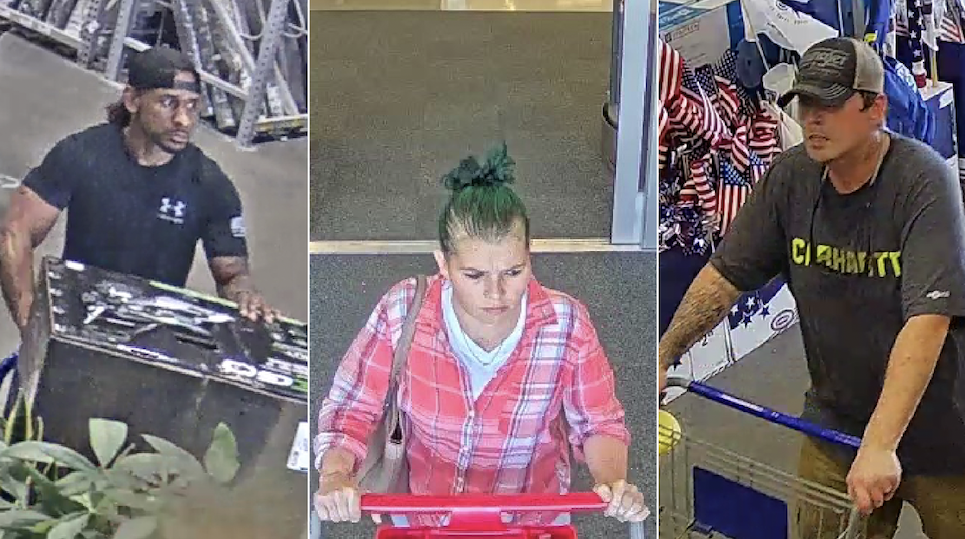 Authorities need help identifying three persons of interest in theft cases at Lowe’s and Target on Old Fort Pkwy 