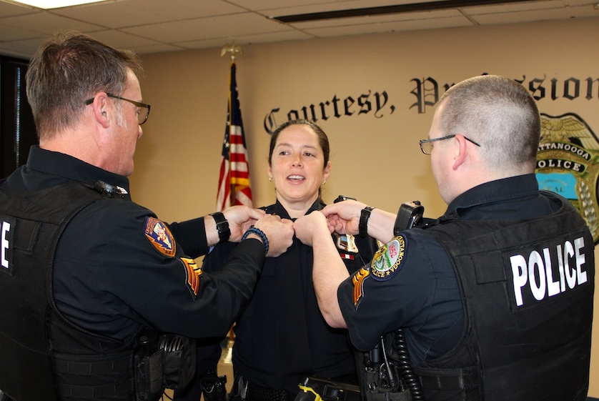 Chattanooga Police Department celebrates promotions of two officers to sergeant