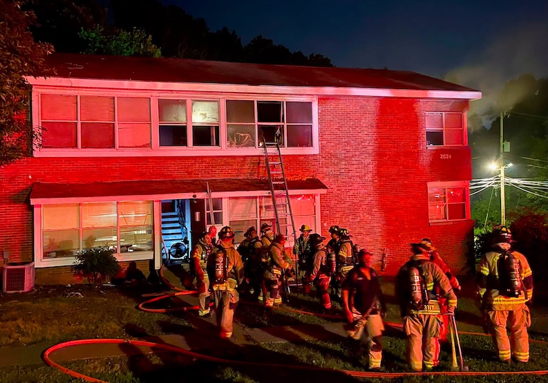 Elderly man rescued after becoming trapped in second-floor apartment during two-alarm fire in Chattanooga