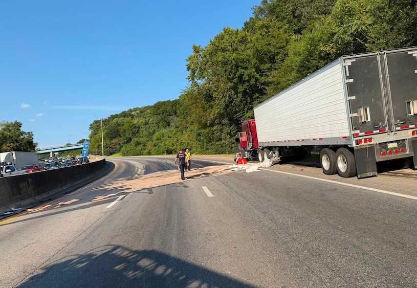 Chattanooga crews respond after tractor-trailer spills diesel across all eastbound I-24 lanes