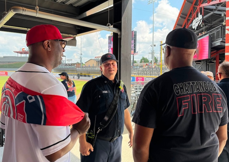Chattanooga Fire Department joins Chattanooga Lookouts for First Responders Day